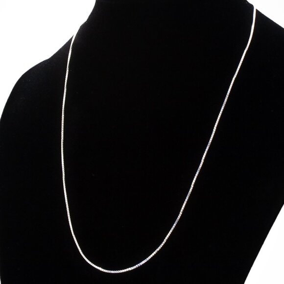 Vintage Silver Box Chain, Real 925 Sterling Silver, High Quality Silver Necklace - Picture 3 of 10